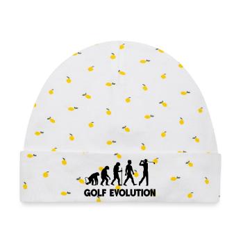 Golf Evolution - Baby Premium Organic Mütze - Weiß/Zitronengelb - Vorne