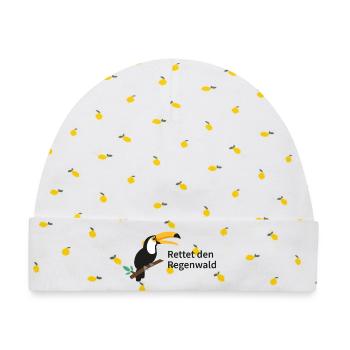 Rettet den Regenwald  - Baby Premium Organic Mütze - Weiß/Zitronengelb - Vorne