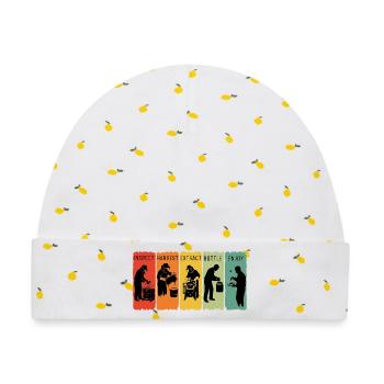 Retro Beekeeping Steps Honigbienenzucht Imker - Baby Premium Organic Mütze - Weiß/Zitronengelb - Vorne