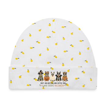 Australische Cattle Dog Halloween-Crew - Baby Premium Organic Mütze - Weiß/Zitronengelb - Vorne