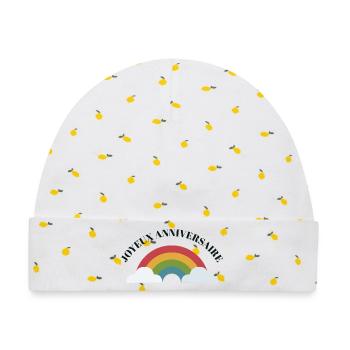ARC. IM HIMMEL. GESCHENK. ALLES GUTE ZUM GEBURTSTAG - Baby Premium Organic Mütze - Weiß/Zitronengelb - Vorne