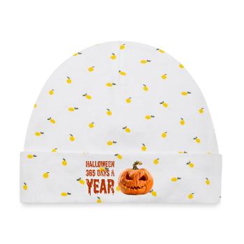 Halloween Pumpkin 365 Days a Year - Baby Premium Organic Mütze - Weiß/Zitronengelb - Vorne