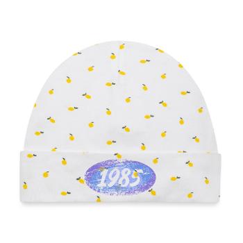 1985 - Baby Premium Organic Mütze - Weiß/Zitronengelb - Vorne