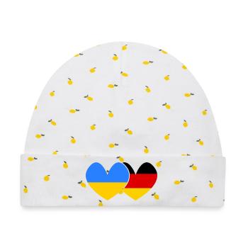 Ukraine Deutschland Freundschaft  - Baby Premium Organic Mütze - Weiß/Zitronengelb - Vorne