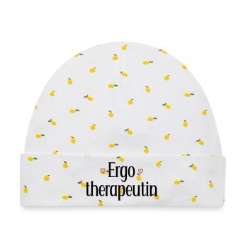 Ergotherapeutin - Baby Premium Organic Mütze - Weiß/Zitronengelb - Vorne