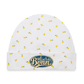 Bonn Vintage Stadtmotiv - Baby Premium Organic Mütze - Weiß/Zitronengelb - Vorne