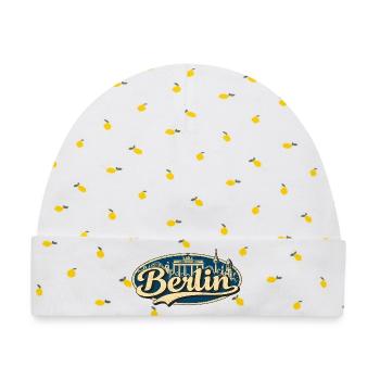 Berlin Vintage Stadtmotiv - Baby Premium Organic Mütze - Weiß/Zitronengelb - Vorne