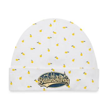 Braunschweig Vintage Stadtmotiv - Baby Premium Organic Mütze - Weiß/Zitronengelb - Vorne