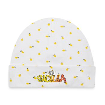 Sicilia - Baby Premium Organic Mütze - Weiß/Zitronengelb - Vorne