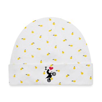 love jump - Baby Premium Organic Mütze - Weiß/Zitronengelb - Hinten