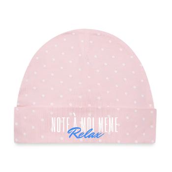 Notiz an mich selbst: Entspann dich. - Baby Premium Organic Mütze - Rosa/Weiße Punkte - Vorne