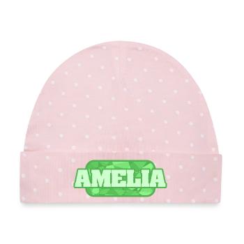 Amelia als Bio - Baby Premium Organic Mütze - Rosa/Weiße Punkte - Vorne