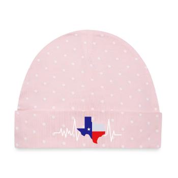 Texas Herzschlag Flagge - Baby Premium Organic Mütze - Rosa/Weiße Punkte - Vorne