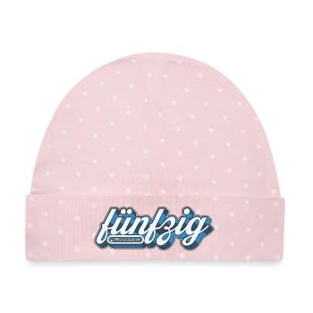 Moosach fünfzig Retro fuenfzig 50 München Minga   - Baby Premium Organic Mütze - Rosa/Weiße Punkte - Vorne