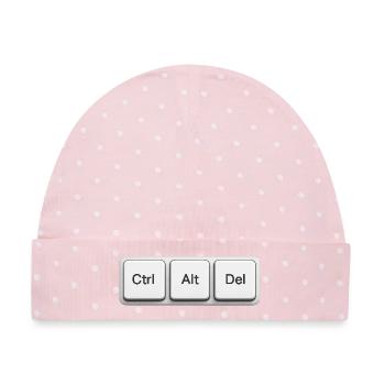 Shortcut Herunterfahren - Baby Premium Organic Mütze - Rosa/Weiße Punkte - Vorne