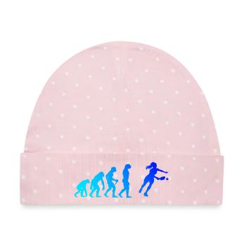 Pickleball Community Motiv rund um Pickleballsport - Baby Premium Organic Mütze - Rosa/Weiße Punkte - Vorne