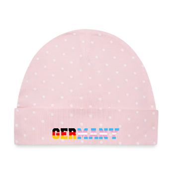 Germany Trans - Baby Premium Organic Mütze - Rosa/Weiße Punkte - Vorne
