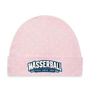 Wasserball Kraft-Logo - Baby Premium Organic Mütze - Rosa/Weiße Punkte - Vorne