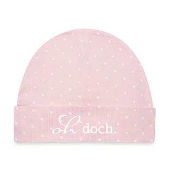 oh doch. - Baby Premium Organic Mütze - Rosa/Weiße Punkte - Vorne