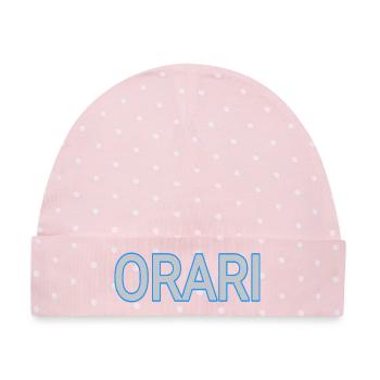 Orani text - Baby Premium Organic Mütze - Rosa/Weiße Punkte - Vorne