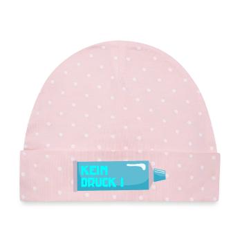 STRESS KEIN DRUCK - Baby Premium Organic Mütze - Rosa/Weiße Punkte - Vorne