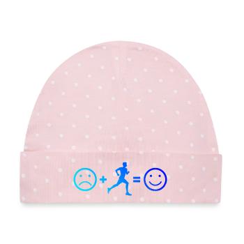 Geschenkidee für einen Running mit Running - Baby Premium Organic Mütze - Rosa/Weiße Punkte - Vorne