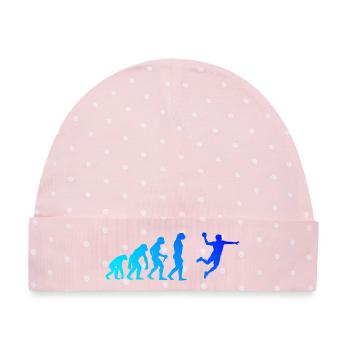 Geschenkidee für den Kreisläufer mit Handballspiel - Baby Premium Organic Mütze - Rosa/Weiße Punkte - Vorne