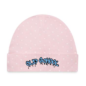 Old School Graffiti Stil - Baby Premium Organic Mütze - Rosa/Weiße Punkte - Vorne