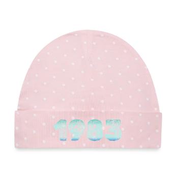 1983 Grunge Gradient Ziffern - Baby Premium Organic Mütze - Rosa/Weiße Punkte - Vorne