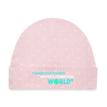 Verhaltenstherapie Therapie Verhalten - Baby Premium Organic Mütze - Rosa/Weiße Punkte - Vorne