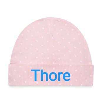 Thore - Baby Premium Organic Mütze - Rosa/Weiße Punkte - Vorne