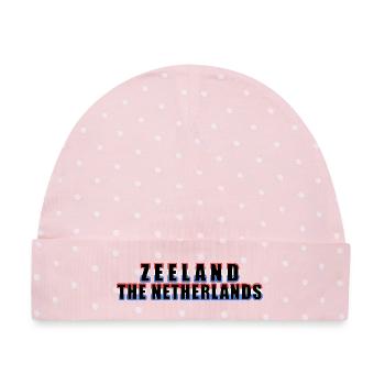Zeeland Europa - Niederlande - Baby Premium Organic Mütze - Rosa/Weiße Punkte - Vorne