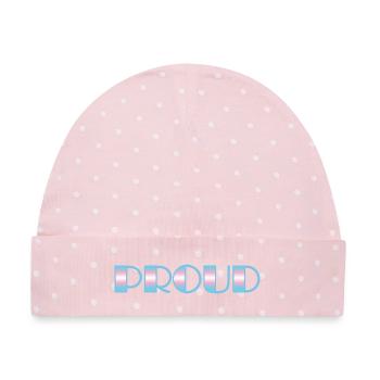 Trans Pride - Farben der Transgender-Flagge - Baby Premium Organic Mütze - Rosa/Weiße Punkte - Vorne