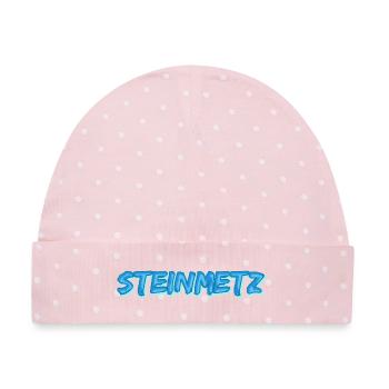 Steinmetz - Baby Premium Organic Mütze - Rosa/Weiße Punkte - Vorne