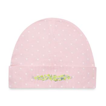Rankenarmband: Blätter und Dornen - Baby Premium Organic Mütze - Rosa/Weiße Punkte - Vorne