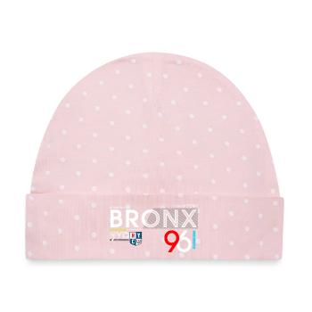 Urban Bronx Sport Style Grafik - Baby Premium Organic Mütze - Rosa/Weiße Punkte - Vorne