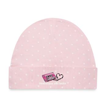 Spul deine schlechten Gewohnheiten zurück Rebel Heart Kassette - Baby Premium Organic Mütze - Rosa/Weiße Punkte - Vorne