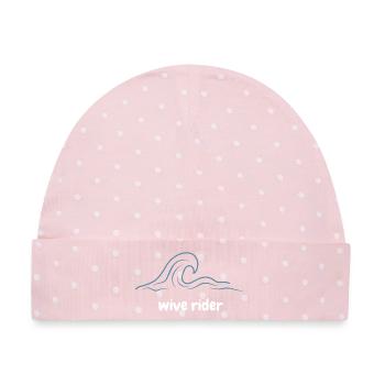 Wave rider - Baby Premium Organic Mütze - Rosa/Weiße Punkte - Vorne