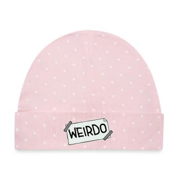 Weirdo Komischer Verrückter Lustiger Spruch Logo - Baby Premium Organic Mütze - Rosa/Weiße Punkte - Vorne