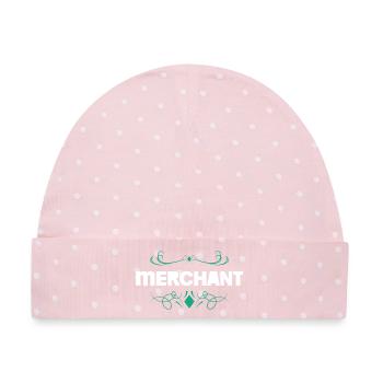 Vintage Händler-Label Ornament - Baby Premium Organic Mütze - Rosa/Weiße Punkte - Vorne