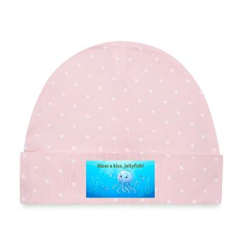 Blas einen Kuss Qualle - Baby Premium Organic Mütze - Rosa/Weiße Punkte - Vorne