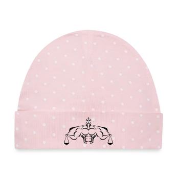 Alpha Scale Deluxe - Baby Premium Organic Mütze - Rosa/Weiße Punkte - Vorne