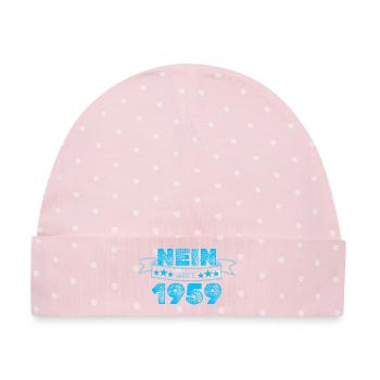 Dagegen 1959 - Baby Premium Organic Mütze - Rosa/Weiße Punkte - Vorne