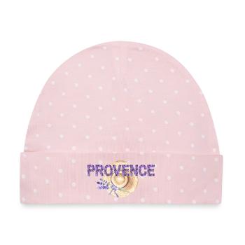 Sommer in der Provence - Baby Premium Organic Mütze - Rosa/Weiße Punkte - Vorne