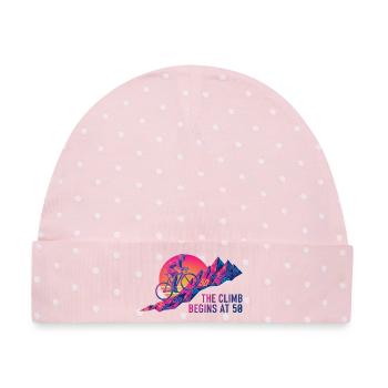 Der Anstieg beginnt bei 50 Cyclist Art - Baby Premium Organic Mütze - Rosa/Weiße Punkte - Vorne