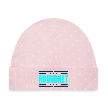 Roundnet Spieler - Baby Premium Organic Mütze - Rosa/Weiße Punkte - Vorne