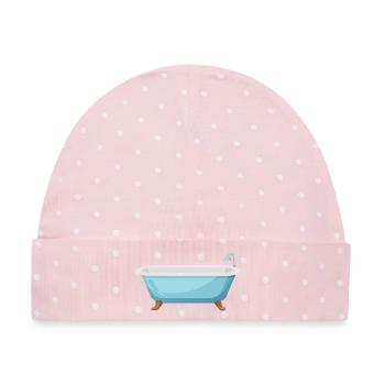 Badewanne - Baby Premium Organic Mütze - Rosa/Weiße Punkte - Vorne