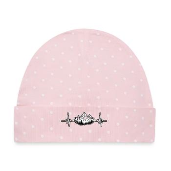 Berg-Heartbeat-Berge - Baby Premium Organic Mütze - Rosa/Weiße Punkte - Vorne