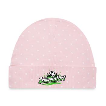 Schweinfurt Fussball Fanartikel - Baby Premium Organic Mütze - Rosa/Weiße Punkte - Vorne