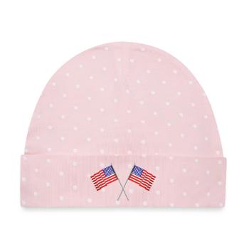 Flagge der Vereinigten Staaten - Baby Premium Organic Mütze - Rosa/Weiße Punkte - Vorne